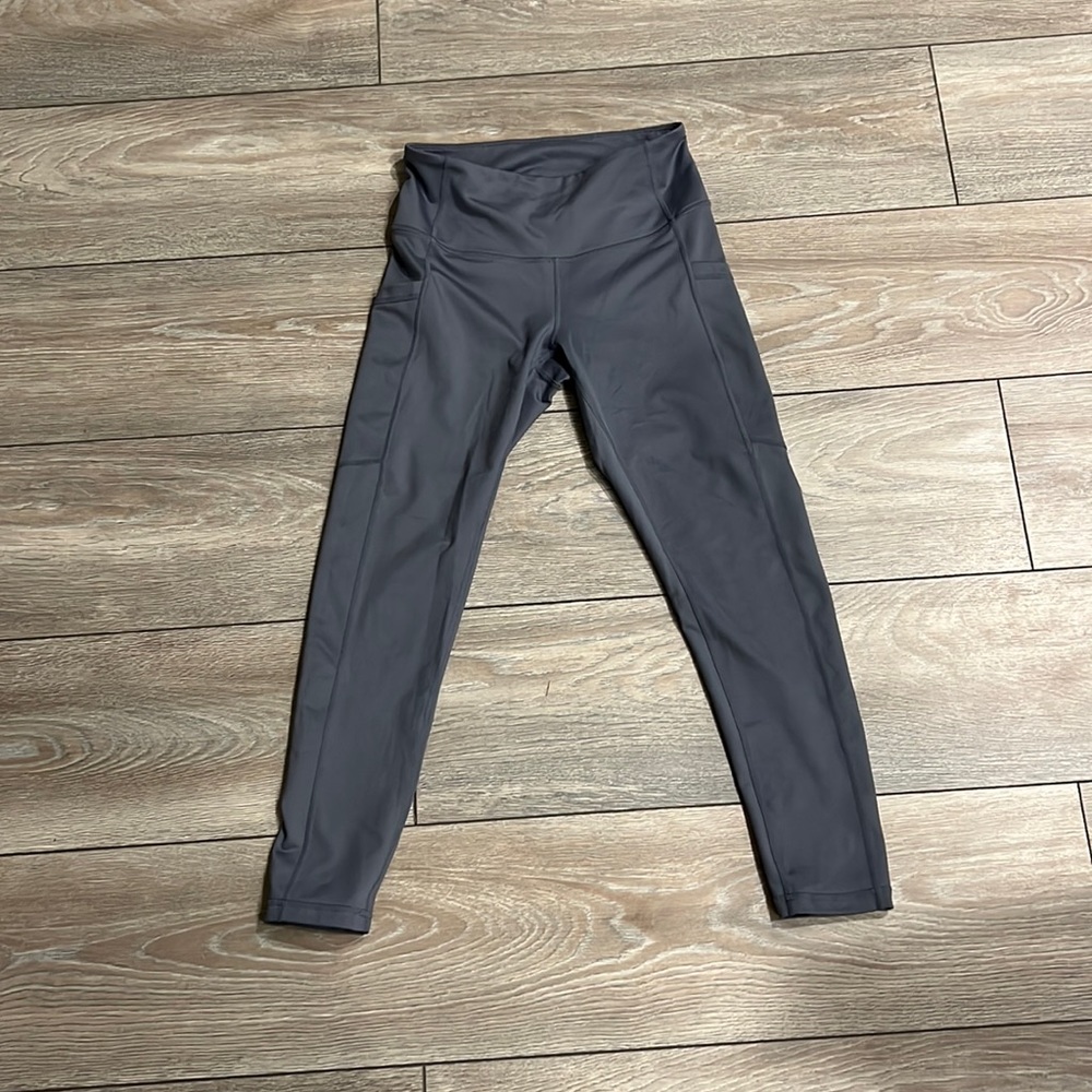 Zella Steel grey / blue midrise leggings with side pockets